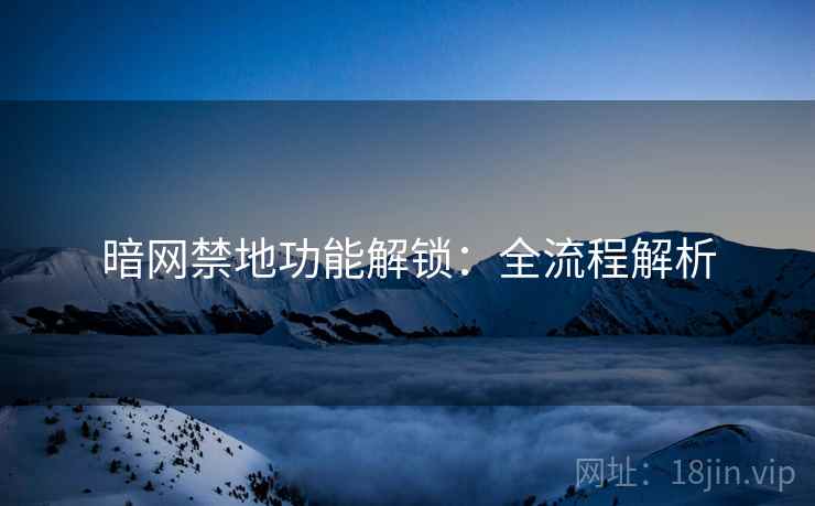暗网禁地功能解锁：全流程解析