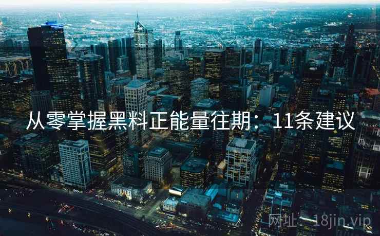 从零掌握黑料正能量往期：11条建议